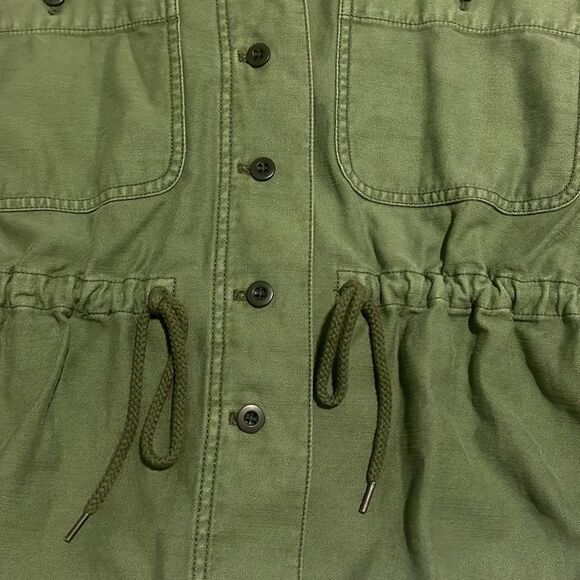 Madewell Claremont Olive Green Drawstring Lightweight Jacket Size Medium - Picture 4 of 10